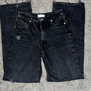 Zara Black Flare Wide Leg Jeans